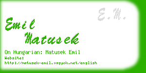 emil matusek business card